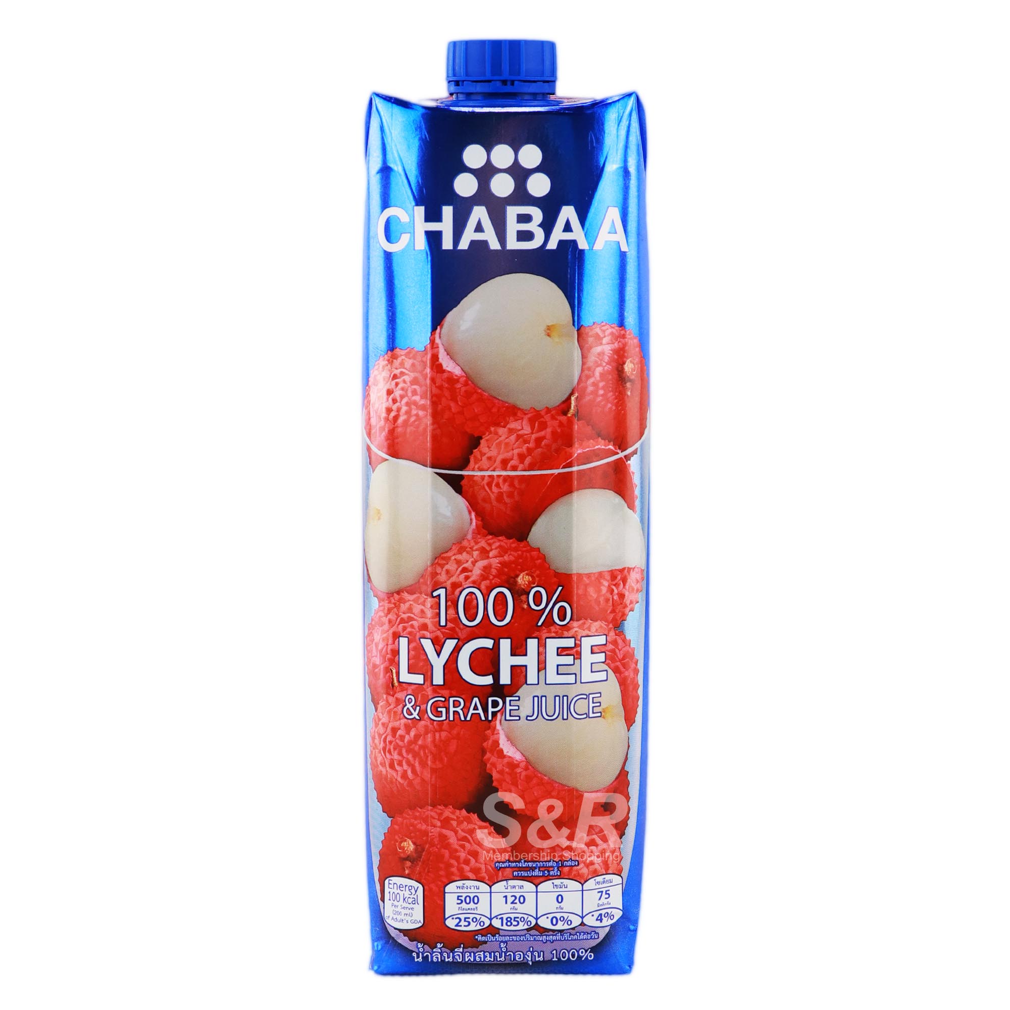 Chabaa 100% Lychee & Grape Juice 1L